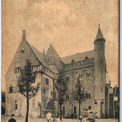 c1910s The Hague Netherlands Binnenhof Medieval Castle Touring Car Carriage A364