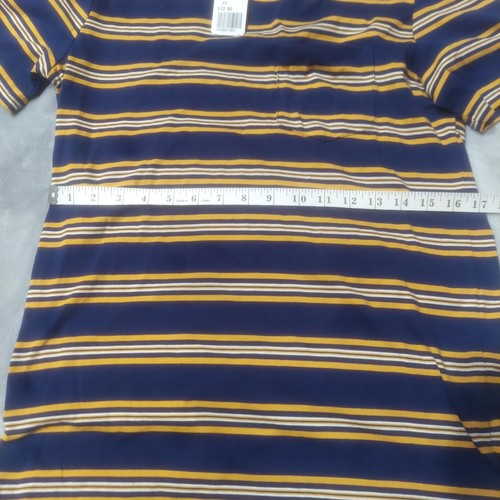 Forever 21 Casual T Shirt Men's XS POCKET Stripe Blue Yellow Crew Neck - Picture 5 of 6