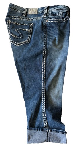 Pantalones de mezclilla capri fluidos para mujer "Suki" talla grande 24 x 22,5” entrepierna Silver Jeans Co. - Imagen 9 de 10