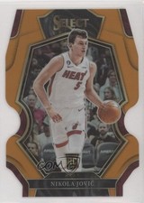 2022-23 Panini Select Premier Level Orange Prizm Die-Cut 25/65 Nikola Jovic 12wc