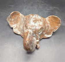 Vintage Handmade Art Pottery Elephant Coat Hanger Wall Hanging 9" Signed