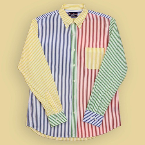 Blazers de Remo Multicolor Desajuste Bengala Rayas Abotonados Camisa "Divertida" L - Imagen 1 de 5