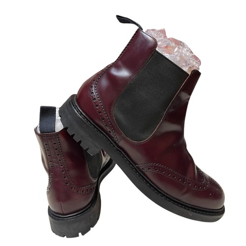 Church's Ketsby Burgundy Perforated Polished Chelsea Boots UK 8,5 US 9,5 - Bild 3 von 17