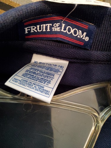 NWT! Womens Fruit Of The Loom Blue 100% Cotton Short Sleeve Polo Shirt size XL - Picture 4 of 5