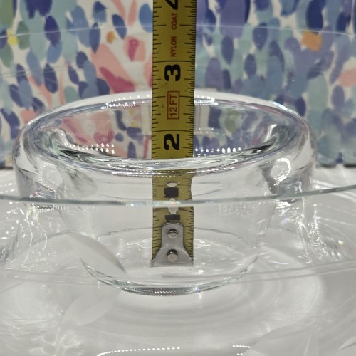 VTG Encore Chip n Dip Handcut Crystal Bowl Krosno Poland 10"D Box Tuscany  - Picture 14 of 23