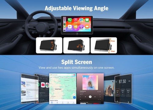 Android 14 10.1" Car Stereo Wireless CarPlay GPS Navigation Radio 2DIN DSP Audio - Picture 16 of 22