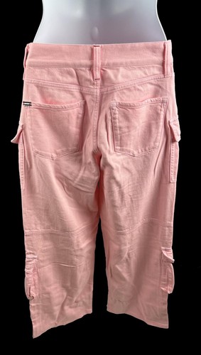 Women's Alice + Olivia Trish Pink Cay Baggy Cargo Pants Size 24 - Picture 5 of 6