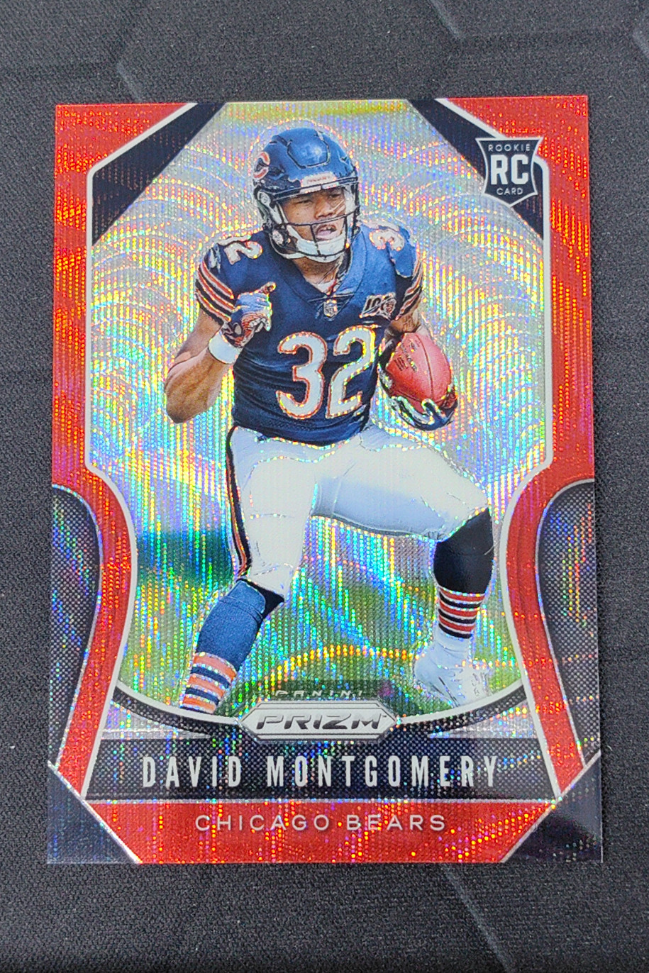 2019 Panini Prizm David Montgomery Red Wave RC Rookie /149 #327