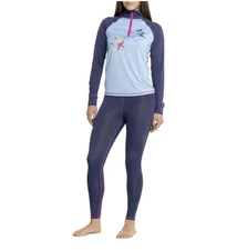 BORN Outdoor 2 PC Base Layer Set Leggings & 1/4 Zip Shirt Ski Womens LARGE NEW