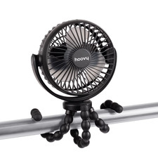 Hoovy Stroller Fan 3 Pack, Black Portable Rechargeable Flexible Tripod Fan