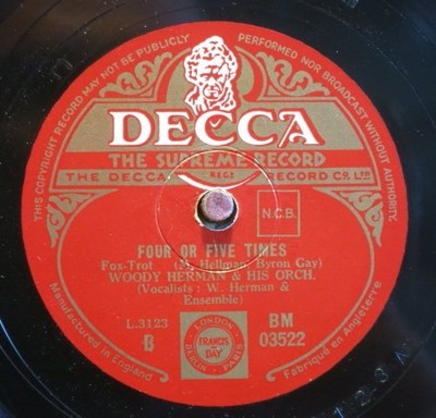 Woody Herman 78 RPM / Hot Chestnuts & Four Or Five Times (572-0725-AN)