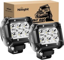 Nilight Led Pods 2Pcs 18W 1260LM Spot Off Road Lights Super Bright Driving Fog B