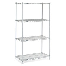 Nexel Stainless Steel Wire Shelving 36"W x 24"D x 86"H