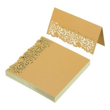 50Pcs Place Cards, Laser Cut Lace Table Place Cards, Gold