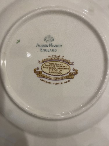 Alfred Meakin Birds of America #17 Carolina Embossed Floral Dinner Plate 11” - Picture 4 of 4