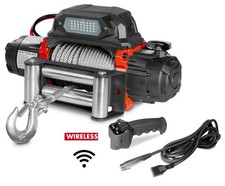 Treuil électrique 12V 5443 kg câble 26m acier télécommande sans SEL550012