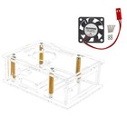 For  5 Acrylic Case+Cooling Fan Transparent   Case for Pi 5 X8R76550