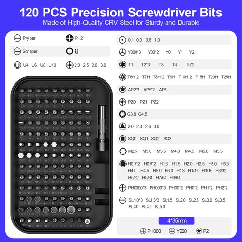 Präzisions Schraubendreher Set, 150 in 1 Elektronik Werkzeug Kit mit 120 Bits Magnet... - Bild 6 von 9