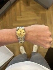 Rolex Oysterquartz Datejust 17013 36mm Gold Steel Champagne Dial Original box