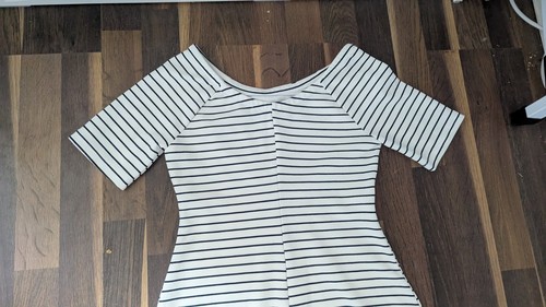 ZARA MIDI Pin Stripe Dress Trafaluc Size S Small Womens white black Nautical - Picture 14 of 14