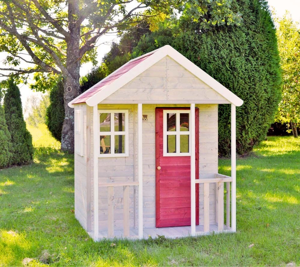 Spielhaus Holzspielhaus Kinderspielhaus Gartenhaus Holzhaus Natur Wendi Toys - Bild 3 von 4