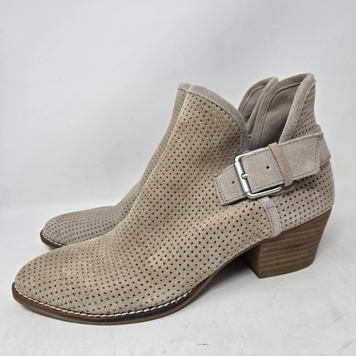Stivaletto Dolce Vita donna Simon taglia 7 beige marrone scamosciato fibbia traforata - Foto 4 di 13