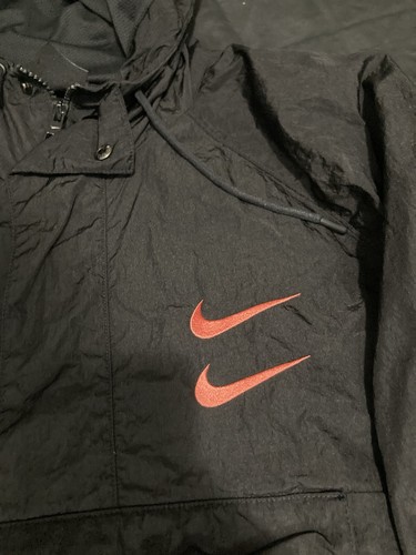 Nike Sportswear Double Swoosh Black Green Windbreaker Jacket Size 2XL PRE-OWNED - Picture 5 of 9
