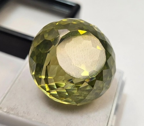 Cambodian Zircon Green Colour 106+ Ct Round Cut Natural Loose Certified Gemstone - Picture 5 of 10