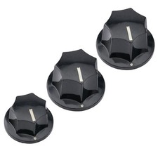 Musiclily Pro Black Metric 18 Spline 2 Large 1 Small Knob For Asia Jazz Bass Pot