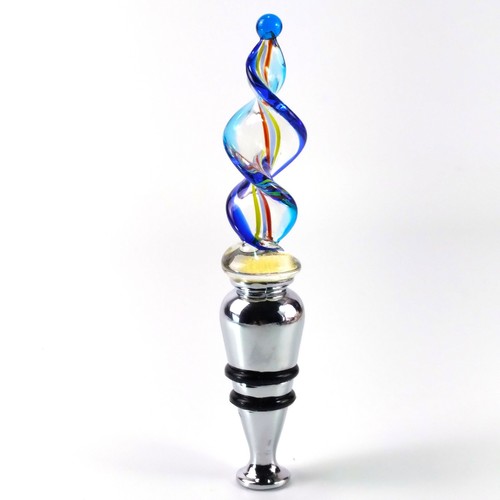 Murano Glass Twisted Stopper for Liquor Wine Oil Vinegar Bottles 22.9 mm Top - Picture 1 of 8