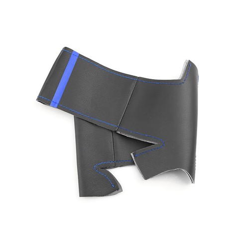 Black+Blue Hand Sew Leather Steering Wheel Cover For Peugeot 208 2008 2014-2018 - Picture 4 of 9