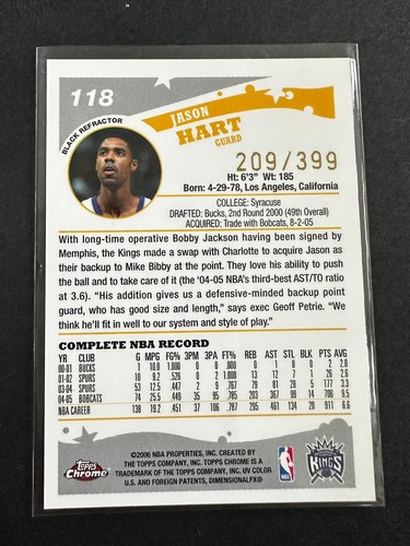 2005-06 Topps Chrome Basketball BLACK REFRACTOR /399 **You Pick** - Picture 143 of 343