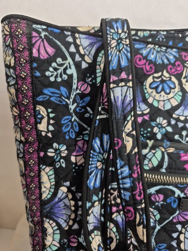 Borsa Vera Bradley Bramble nera blu viola tracolla multitasche interno - Foto 3 di 9