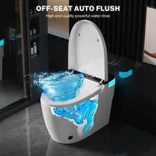 Smart Toilet with Heated Seat, Auto Flush and Foot Sensor, Modern One-Piece Toil 3