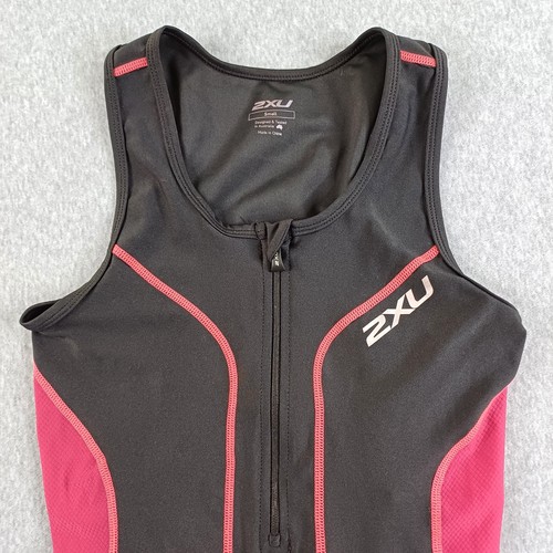 2XUTriathlon Suit Womens Small Black Red Compression One Piece Padded Tri Suit - Picture 3 of 18