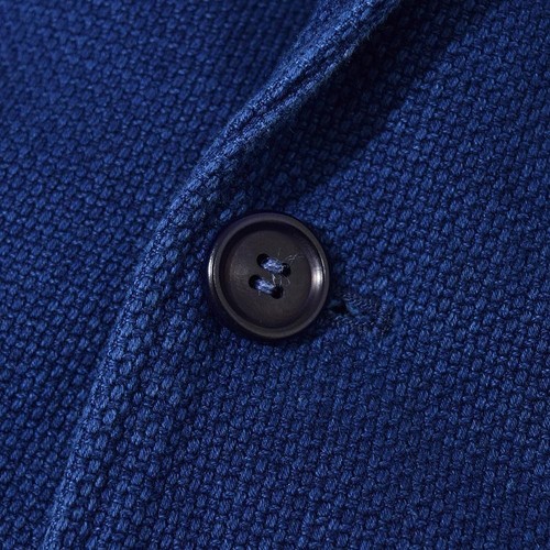 BLUE BLUE Japan Indigo Sashiko 3B Blazer Jacket Size S Hon-Ai Made in Japan - Picture 7 of 16