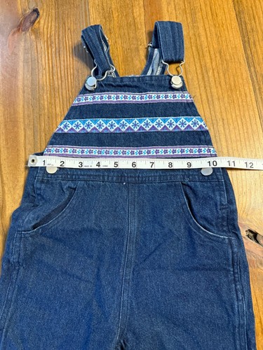 Vintage Kind Wärmer Denim Overall Größe 2T Baumwolle Kleinkind Mädchen Blumenmuster - Bild 3 von 7