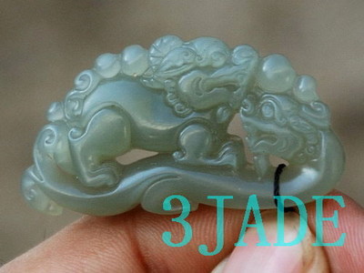 Natural Hetian Nephrite Jade Chinese Ancient Style Dragon Pendant Talisman