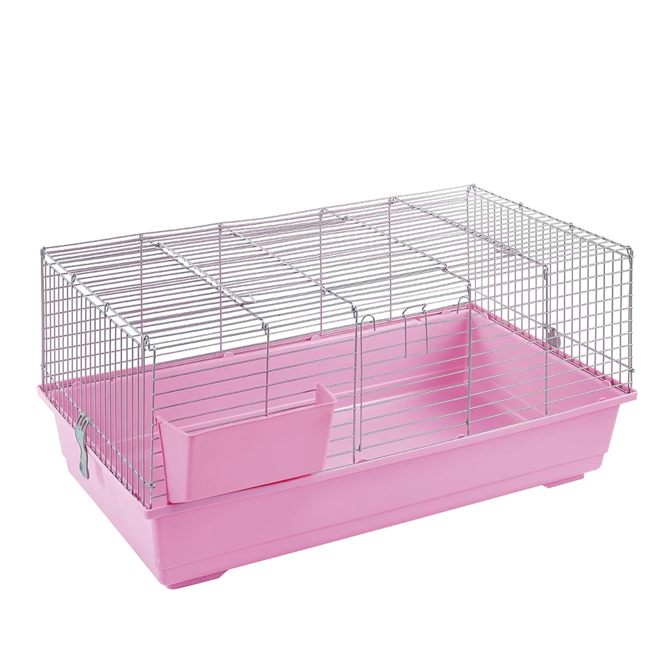 LITTLE FRIENDS Rabbit Guinea Pig Indoor Cage Bunny 80cm 100cm Pink Silver With Accessories