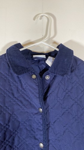 L.L bean kids quilted chore coat corduroy collar & trim size medium 10/ 12 - Picture 2 of 13
