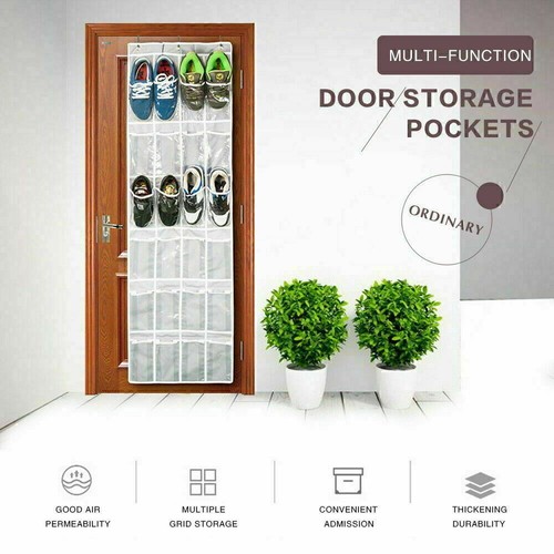 24Pockets Over Door Hanging Shoe Rack Storage Hanger Holder Organiser Tidy UK - Picture 13 of 19