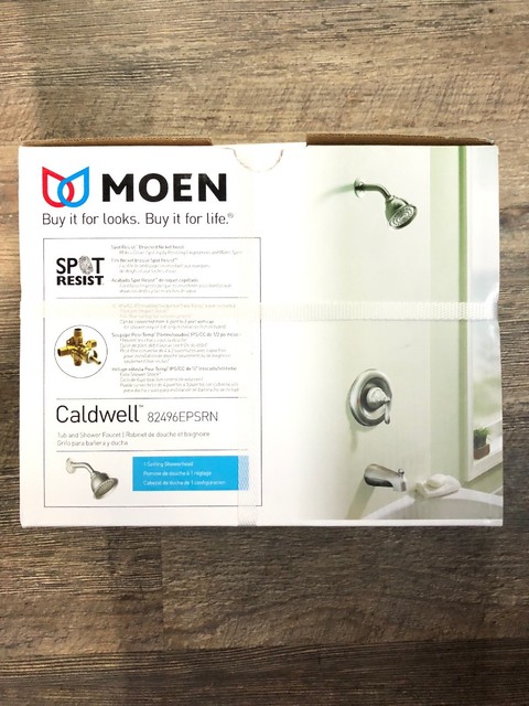 Moen Caldwell Tub And Shower Faucet Brushed Nickel 82496epsrn Moen Caldwell Spot Resist Brushed Nickel Tub Shower Faucet 82496epsrn