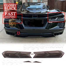 For Corvette C8 Z51 Stingray 2020-26 Exterior Rear Tail Light Smoked Cover Trim