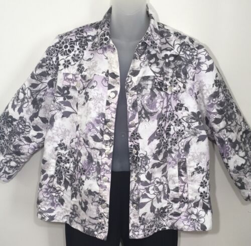 ALFRED DUNNER Ultra suede Jacket Women's PL Petite Large Roll Tab 3/4 Sleeves - Picture 6 of 13