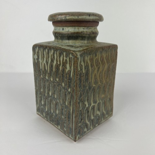 Vintage Studiokeramik Glasur strukturiert quadratisch Versteck signiert VILT - Bild 8 von 23