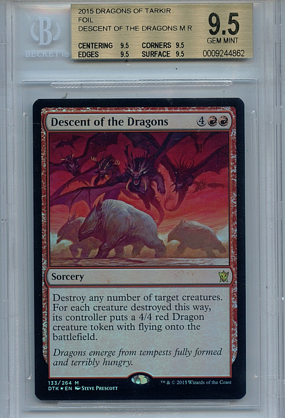 Descent of the Dragons 1x FOIL DTK MTG Dragons of Tarkir Mythic MINT red Descent of the Dragons 1x FOIL DTK MTG Dragons of Tarkir Mythic MINT red
