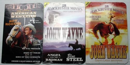 NEW! Lot 3 Echo Bridge DVD western anthologies John Wayne~Roy Rogers 9 titles - Picture 1 of 2