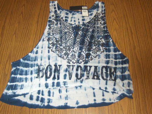 Neu mit Etikett: Guess Bon Voyage kurzes Asym Batik Tanktop in tiefem Indigo Multi XL - Bild 4 von 6