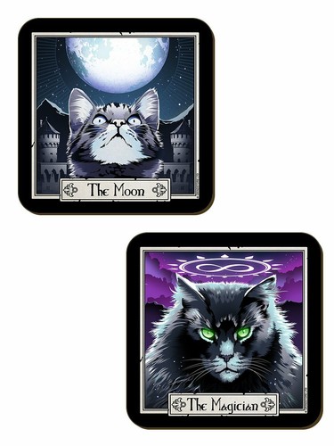 Deadly Tarot Felis 4 Piece Coaster Set - The Magician, Empress, Death & The Moon - Picture 3 of 4
