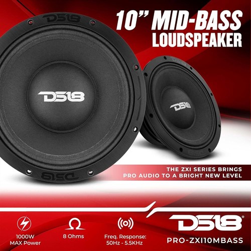 DS18 PRO-ZXI 10" 500W RMS | 1000W MAX PRO AUDIO MIDBASS SPEAKER 8-OHM (SINGLE) - Picture 6 of 7